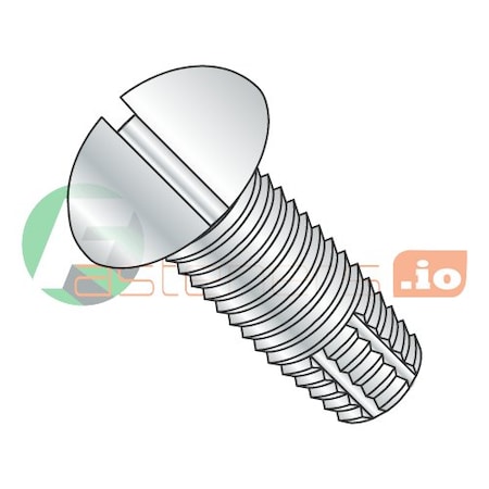 Thread Cutting Screw, #8-32 X 1/2 In, Zinc Plated Steel Round Head Slotted Drive, 1000 PK